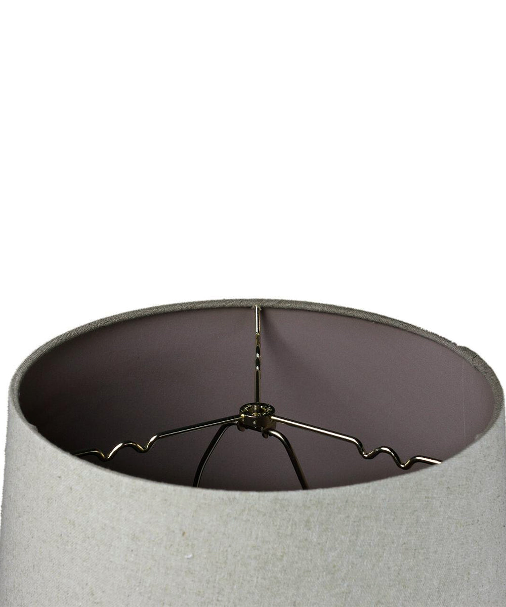 1 Light Swag Plug-In Pendant 16"w Sand Linen Shade, 17' White Cord