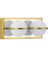 Pearl LED 2-Light Opal Glass Modern Style Bath Vanity Wall Light Satin Brass