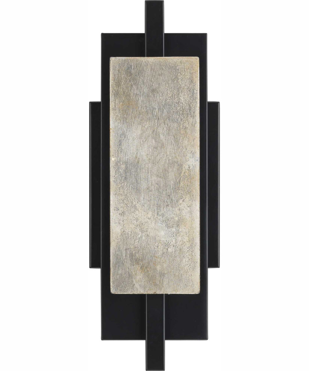 Lowery 1-Light Matte Black/Aged Silver Leaf Industrial Luxe Wall Sconce Matte Black