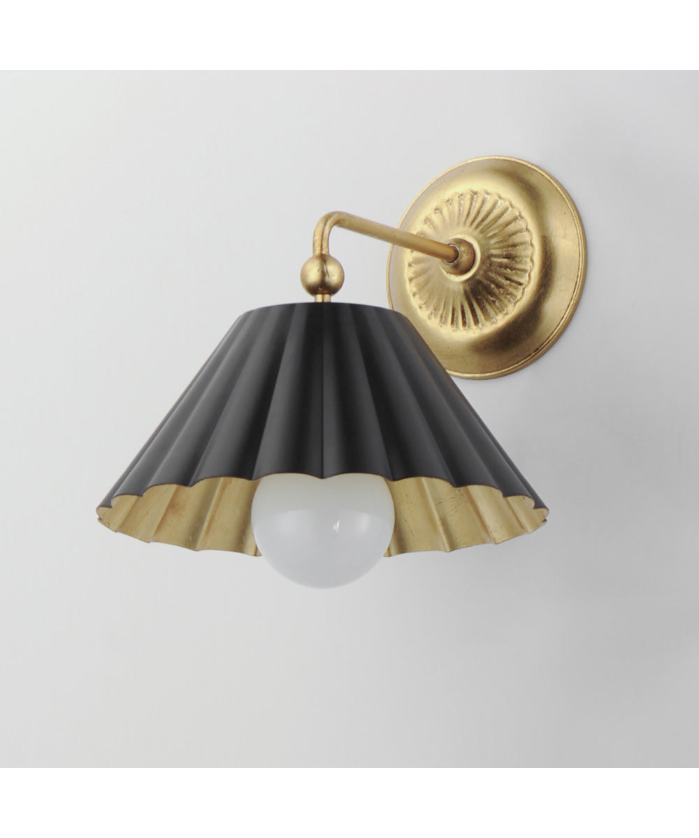 Primrose 1-Light Wall Sconce Black / Gold Leaf