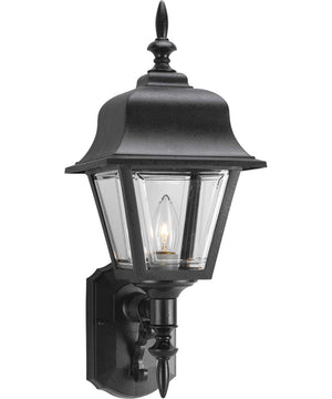 Non-Metallic Incandescent 1-Light Wall Lantern Textured Black