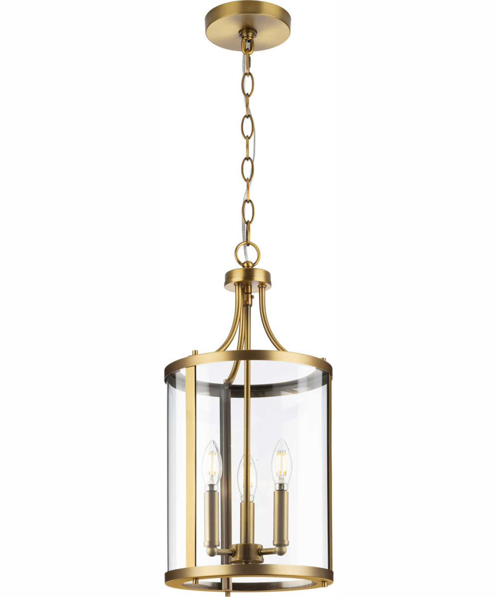 Gilliam 3-Light New Traditional Hall & Foyer Vintage Brass