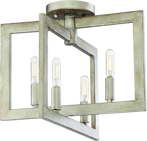 15"W Portrait 4-Light Semi Flush Gold Twilight