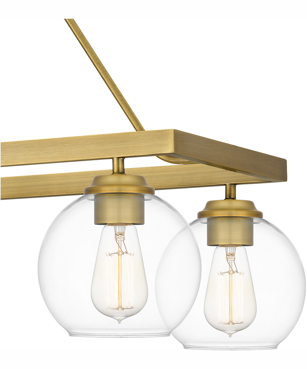 Celadon Medium 6-light Island Light Aged Brass