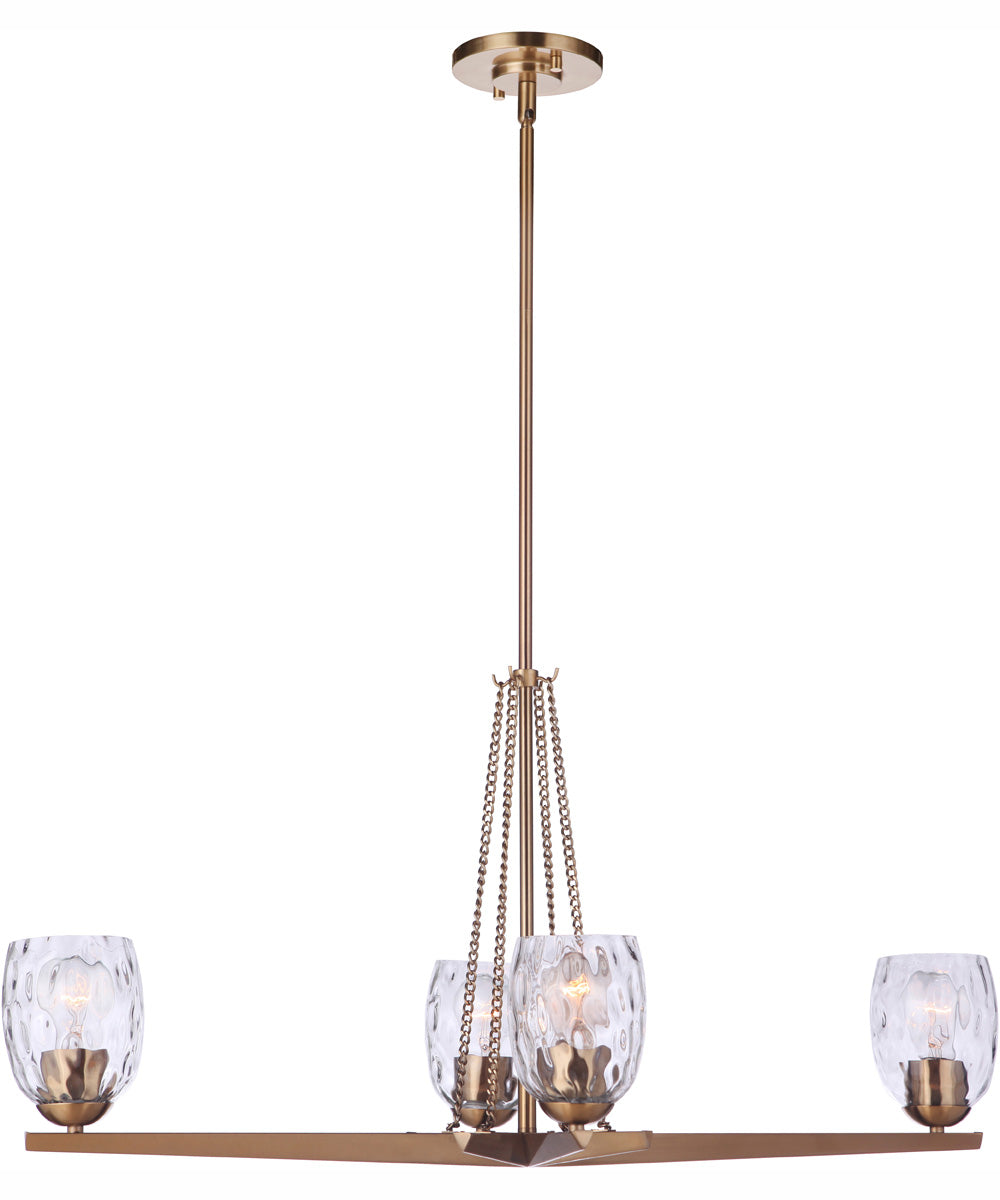 Guiding Star 4-Light Chandelier Satin Brass