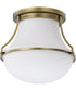 Valdora 1-Light Close-to-Ceiling Natural Brass