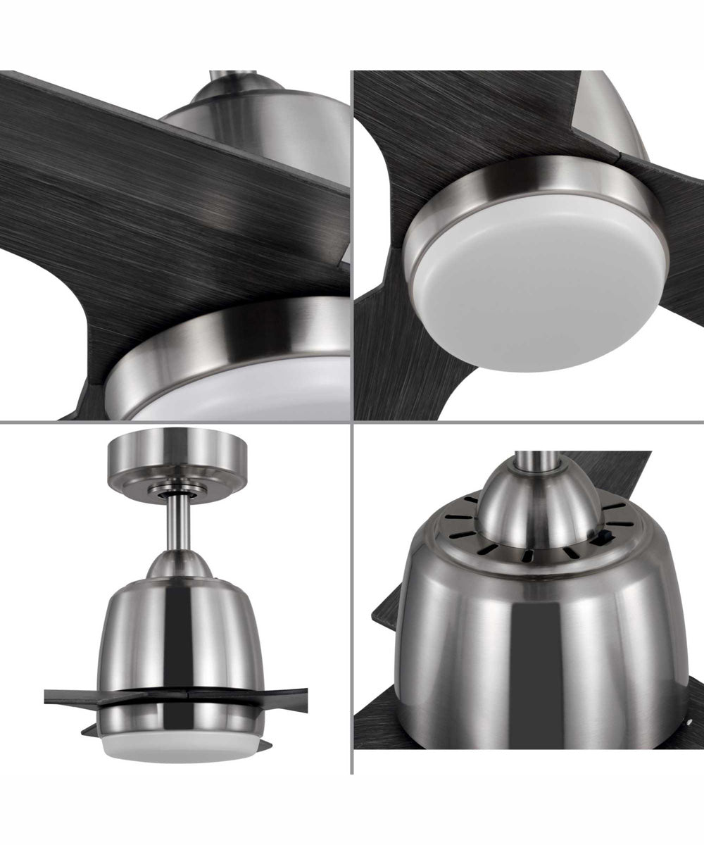 Upshur 52" Transitional Indoor/Outdoor Ceiling Fan with LED Light Kit Brushed Nickel