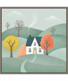 Framed Fall Sweater Weather VI by Gia Graham Canvas Wall Art Print (30  W x 30  H), Sylvie Greywash Frame
