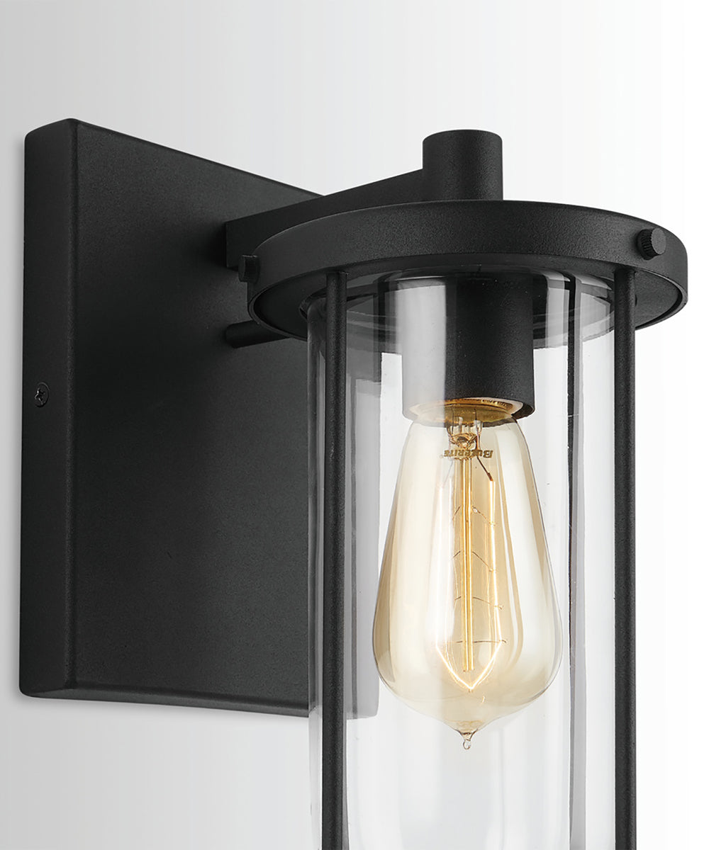 Corbin 1-Light Outdoor Wall Mount Rain or Shine - Black with Clear Glass