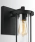 Corbin 1-Light Outdoor Wall Mount Rain or Shine - Black with Clear Glass