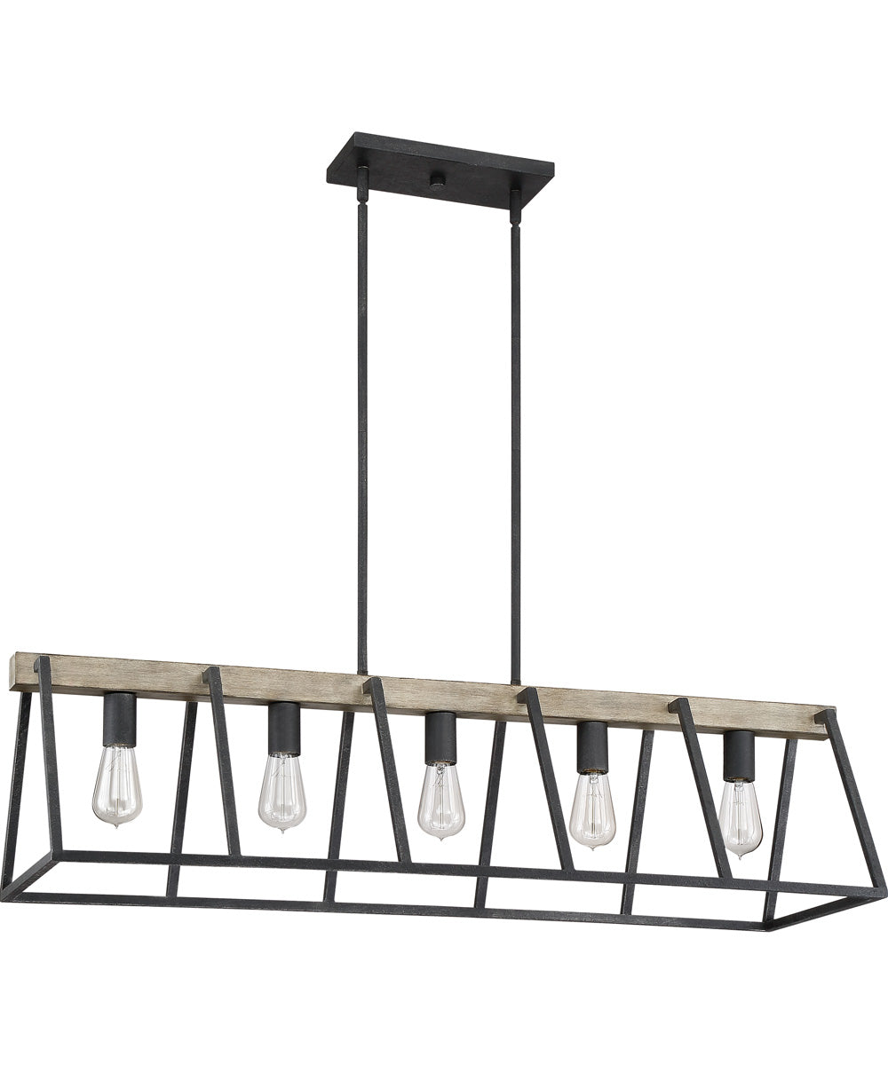 Brockton 5-light Island Light Grey Ash