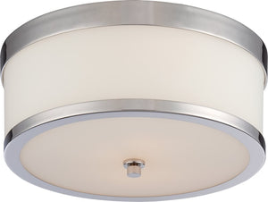14"W Celine 2-Light Close-to-Ceiling Polished Nickel