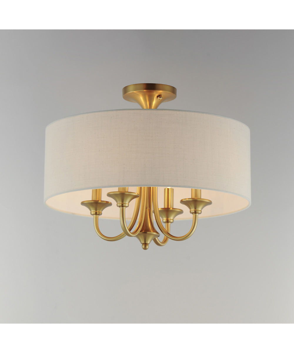 Bongo 4-Light Pendant / Semi-Flush Mount Natural Aged Brass
