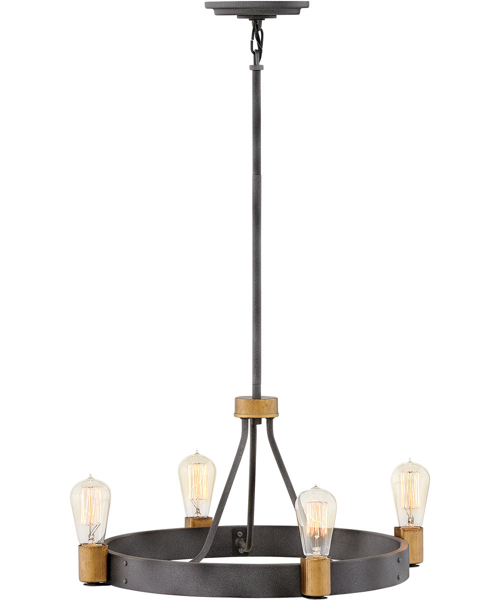 Silas 4-Light Small Single Tier in Aged Zinc