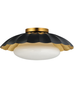 Primrose 1-Light Flush Mount Black / Gold Leaf