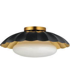 Primrose 1-Light Flush Mount Black / Gold Leaf