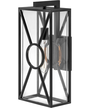 Brixton Coastal Elements  1-Light Medium Outdoor Wall Mount Lantern in Black
