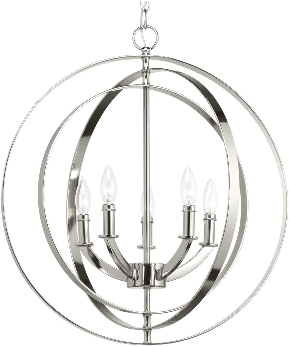 Equinox 5-Light Pendant Polished Nickel