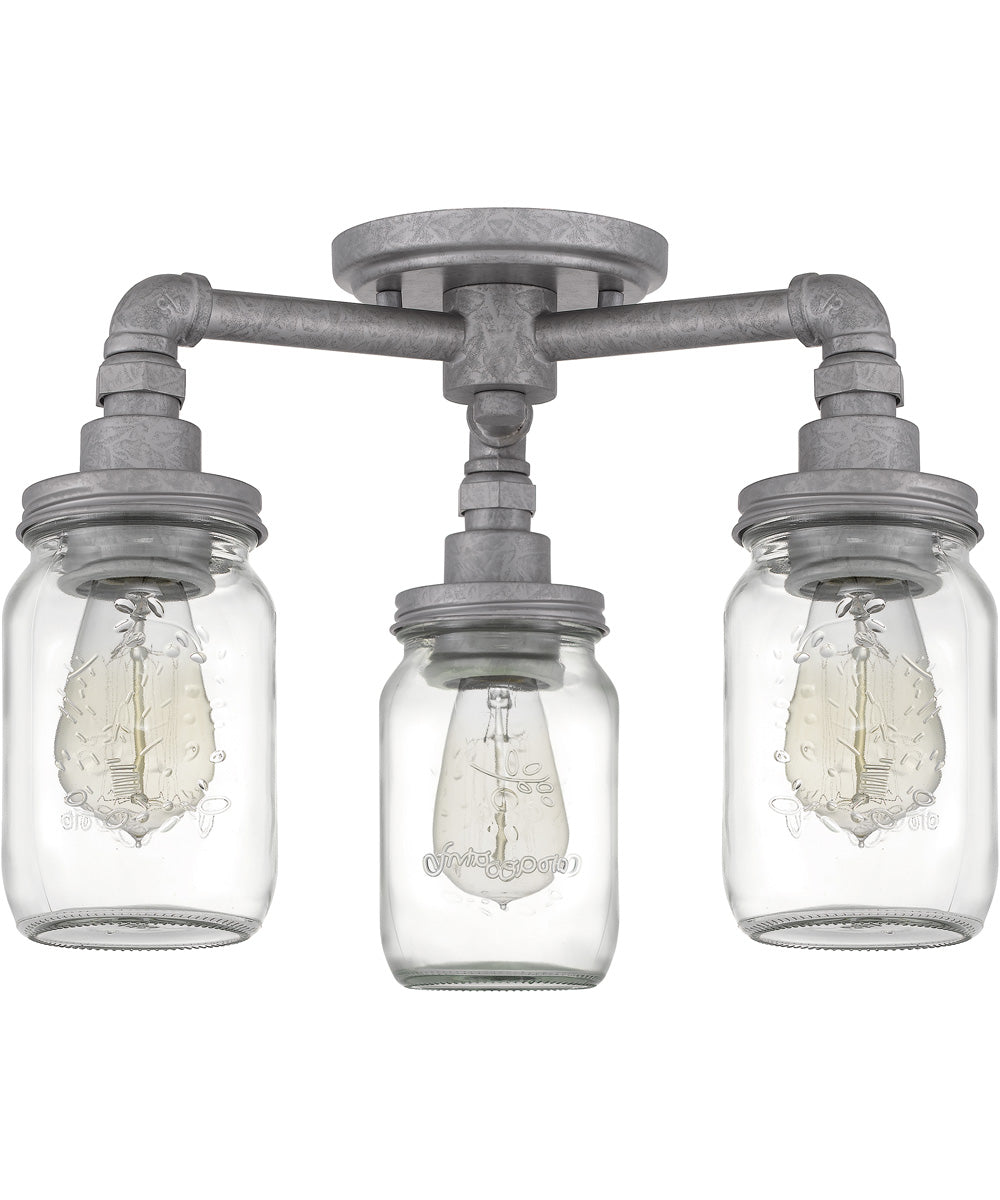 Squire 3-light Semi Flush Mount Galvanized