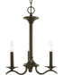 Inspire 3-Light Off-White Linen Shade Traditional Chandelier Light Antique Bronze