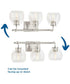 Caisson 3-Light Clear Glass Urban Industrial Bath Vanity Light Brushed Nickel