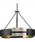 Lowery 5-Light Matte Black/Aged Silver Leaf Industrial Luxe Pendant Matte Black