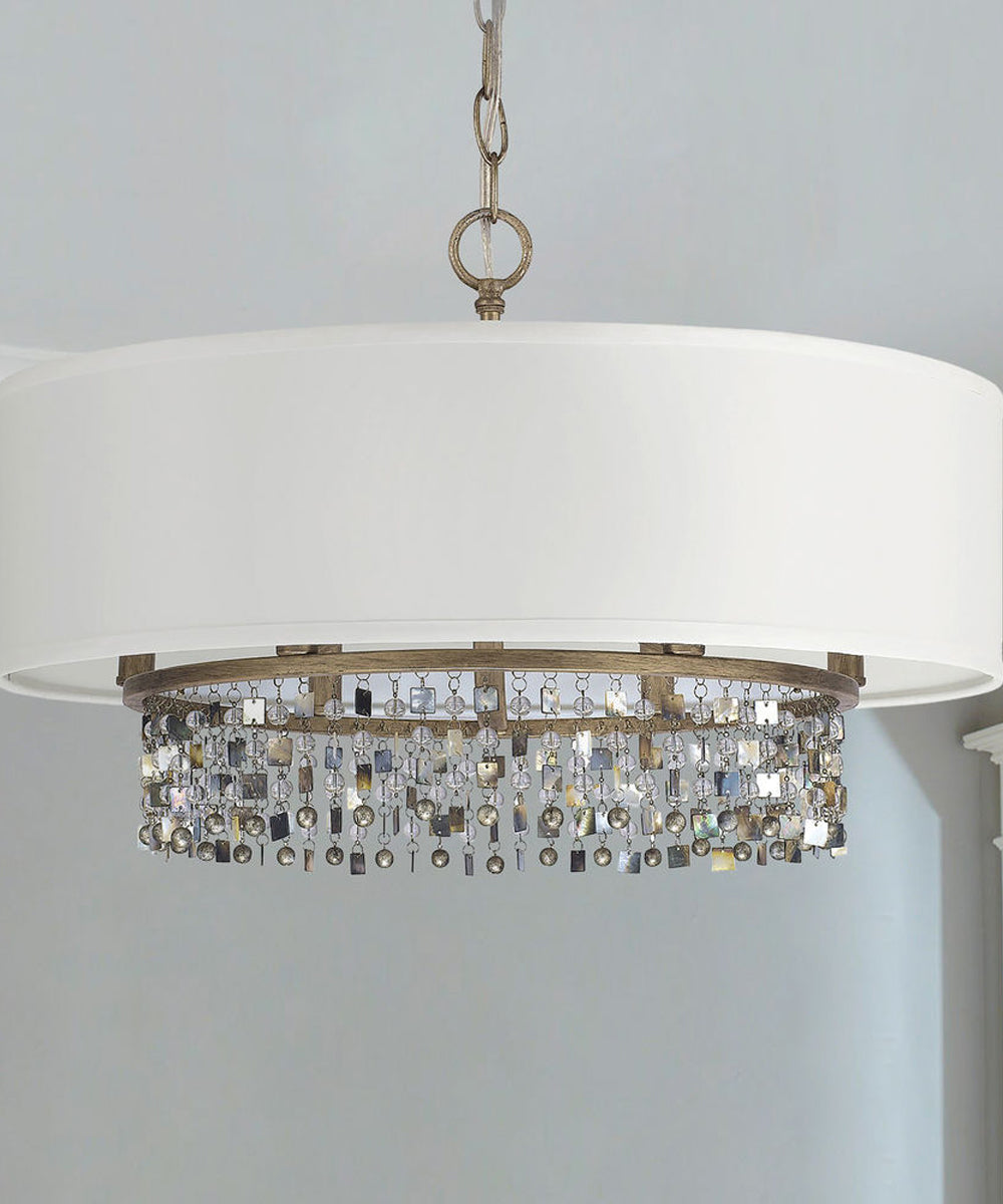 Harper 6-Light Dual Mount Dual-Mount Pendant/Semi-Flush Mount In Brushed Gold