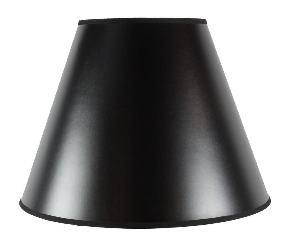 16"W x 12"H Bold Black with True Gold Lining Hard Back Empire Lampshade