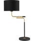 Crisanta 1-Light Table Lamp Gold/Black/Black Fabric Shade