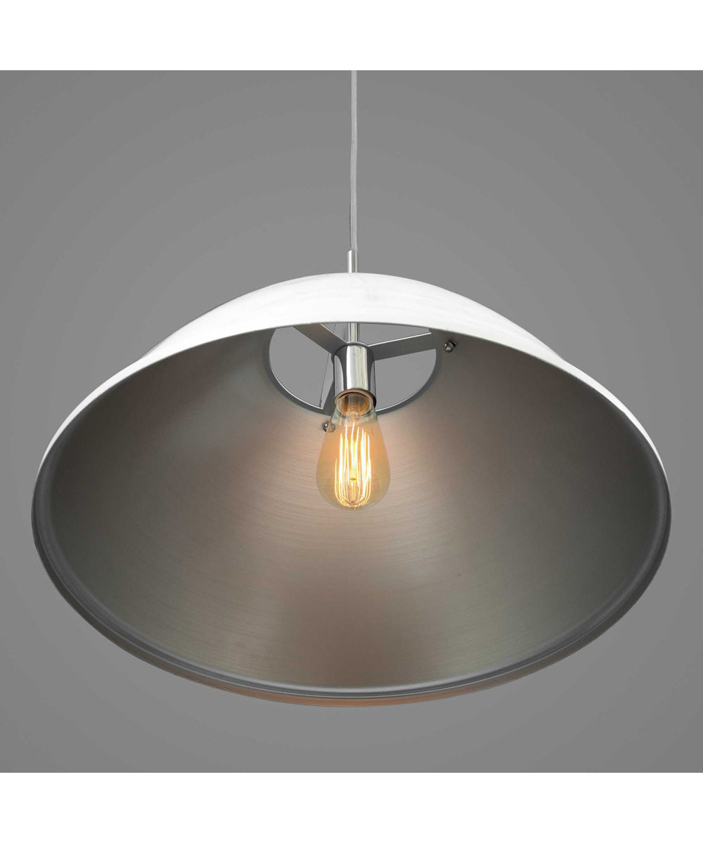 Tre 1-Light Metal Shade Coastal Pendant Light White