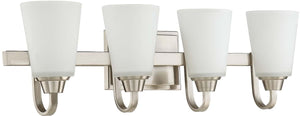 28"W Grace 4-Light Bath Vanity Light Brushed Polished Nickel