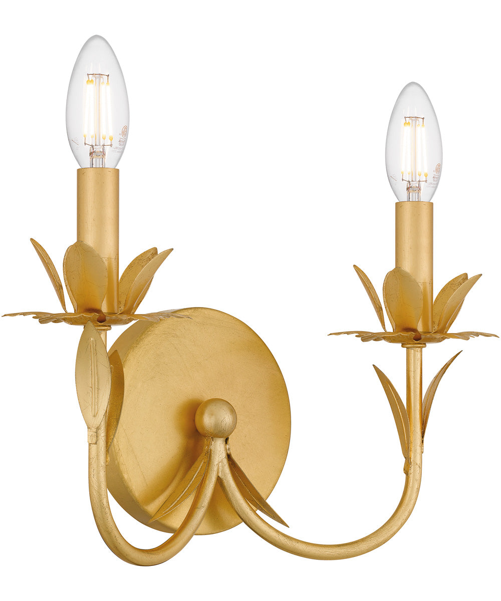 Maria Small 2-light Wall Sconce Gold Leaf