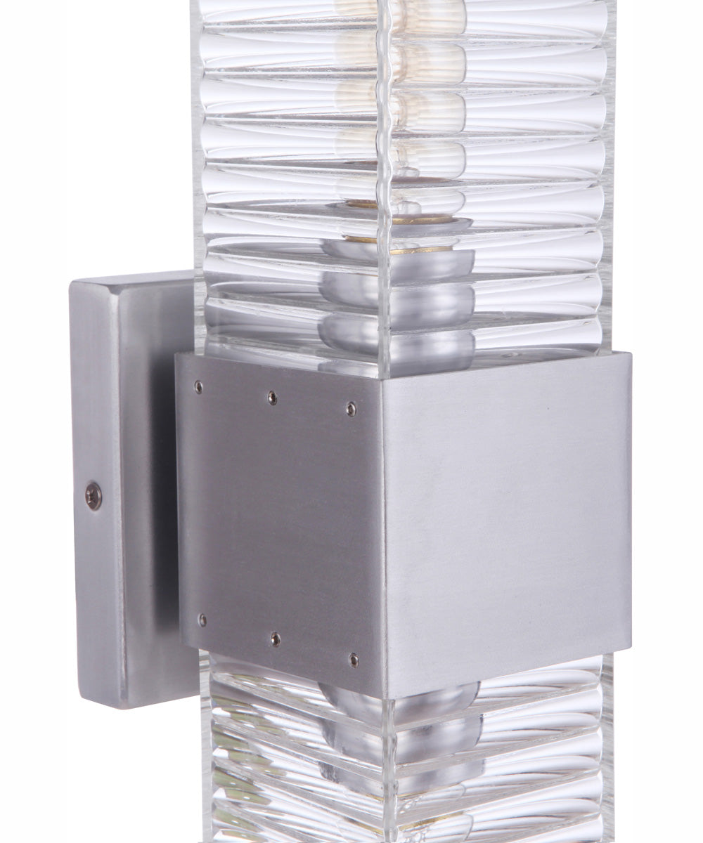 Ridge 2-Light Wall Sconce Satin Aluminum