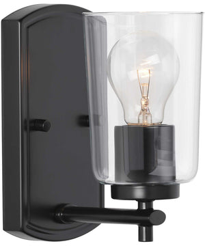 Adley 1-Light Clear Glass New Traditional Bath Vanity Light Matte Black