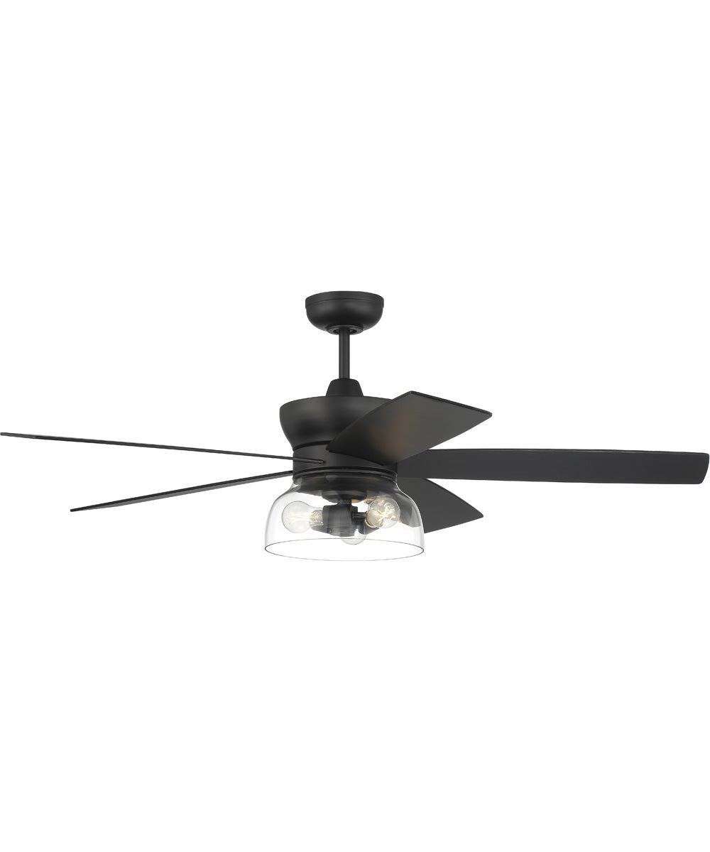 52" Gibson 3-Light Ceiling Fan Flat Black