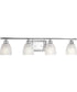 Lucky 4-Light White Prismatic Glass Coastal Bath Vanity Light Polished Chrome