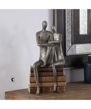 Courtship Antique Nickel Figurine