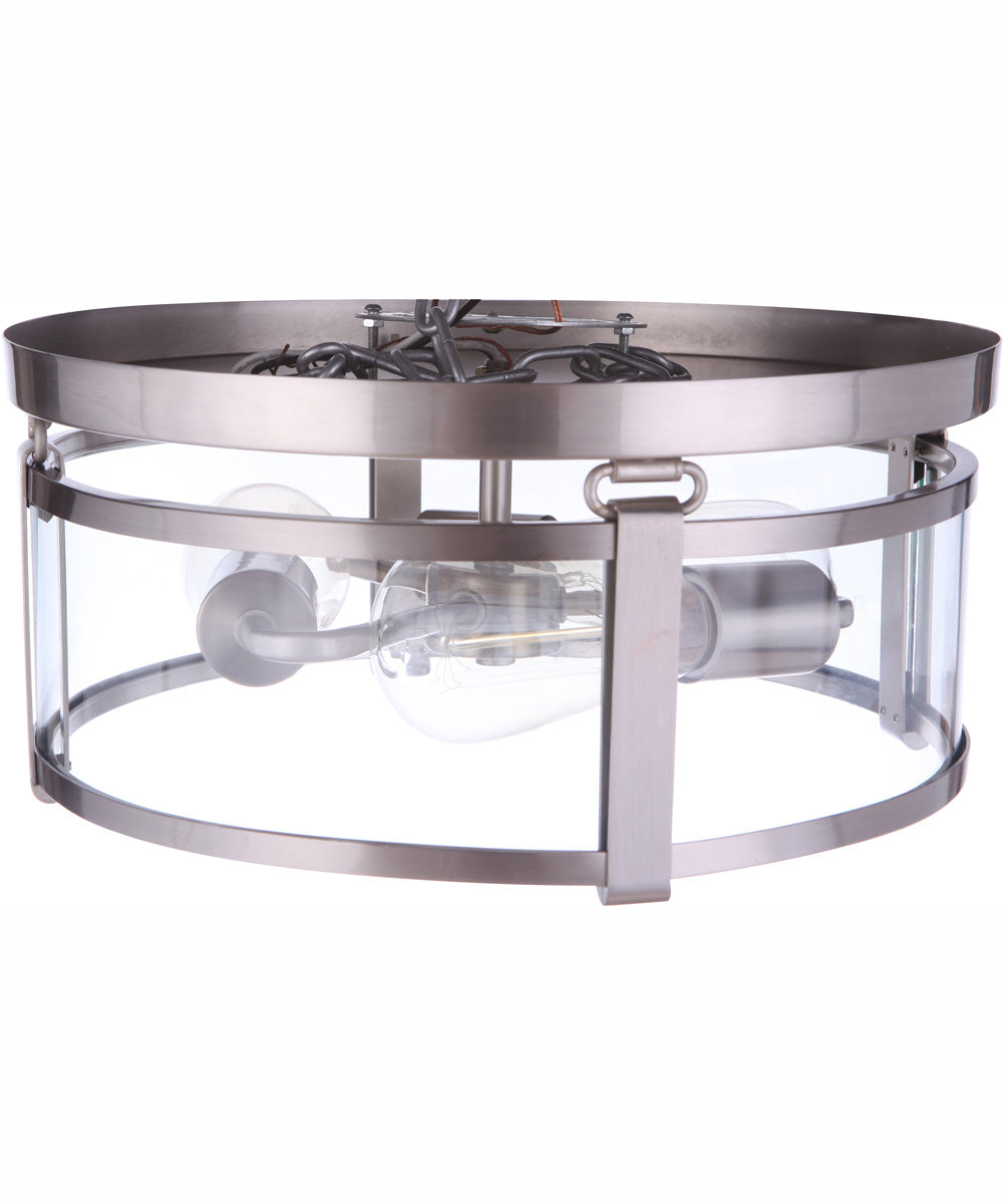 Elliot 3-Light Flush Mount Brushed Polished Nickel