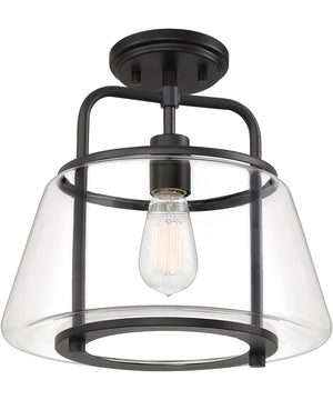 Kettle 1-light Semi Flush Mount Earth Black