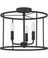 Abner 3-light Semi Flush Mount Matte Black