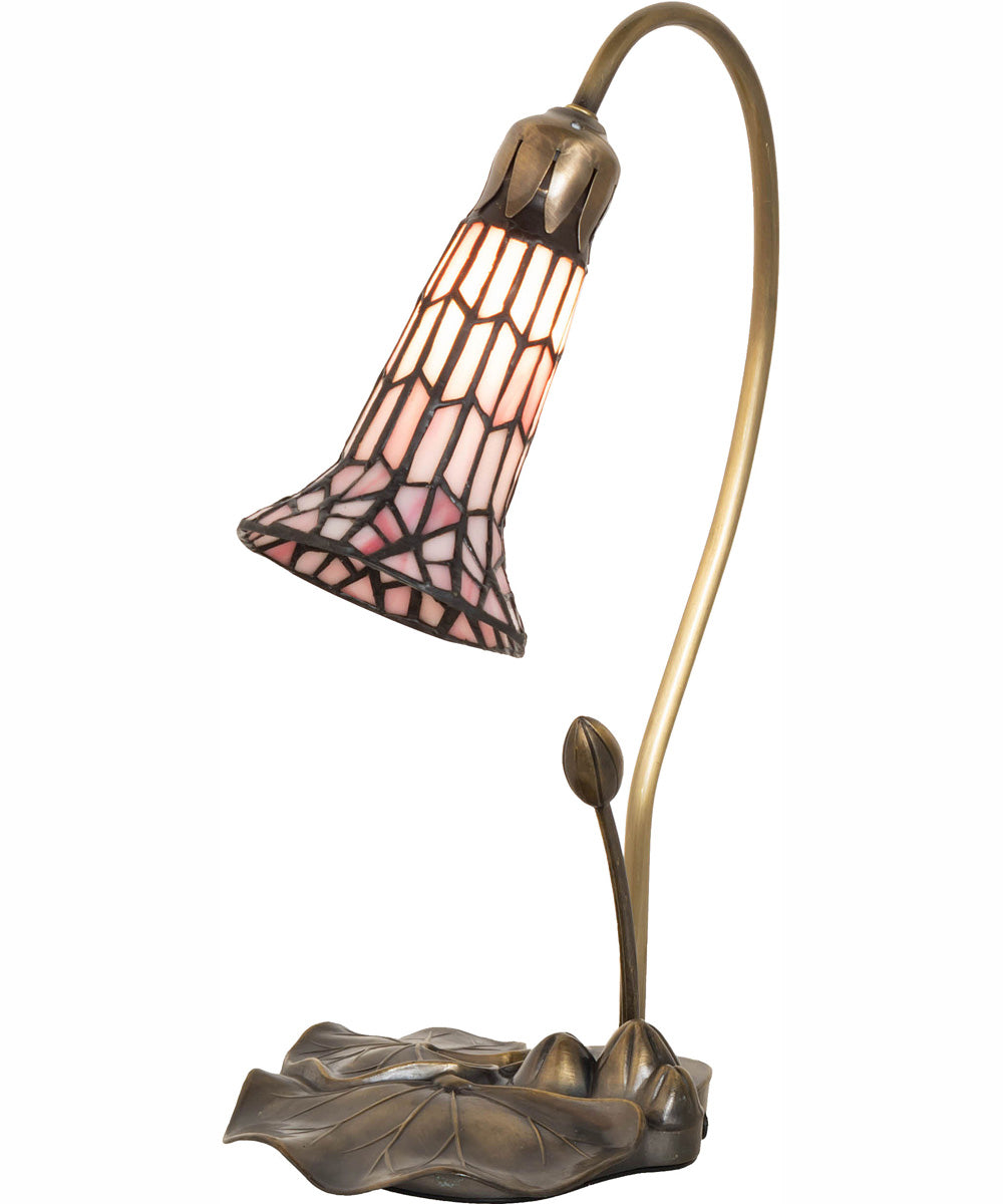 16" High Stained Glass Pond Lily Accent Lamp