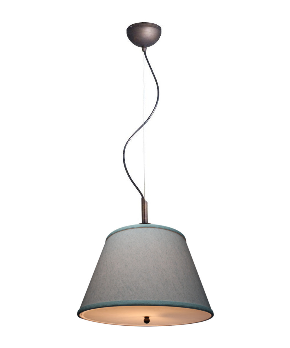 16"W Gold-laced Cafe Pendant Light with Textured Oatmeal Slotted Pendant Empire Shade and Diffuser