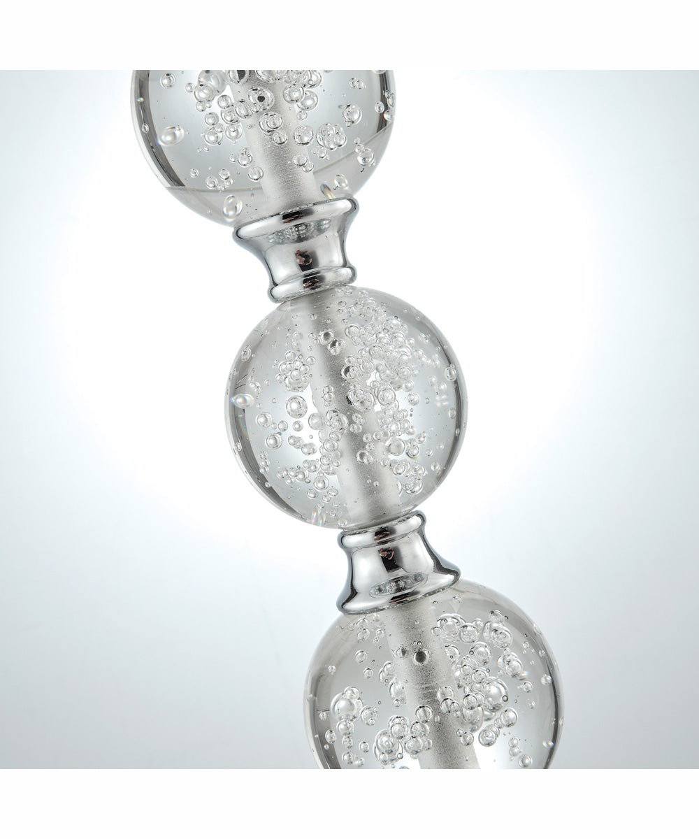 Oriel 1-Light Table Lamp Chrome/Seeded Accent/White Fabric Shade