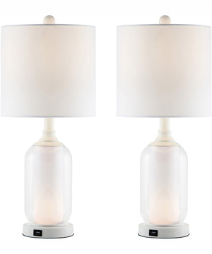 Garton 1-Light 2 Pack-Table Lamp With Nite White/White Shade