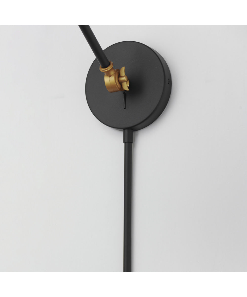 Carillon Articulating Wall Sconce Black / Satin Brass