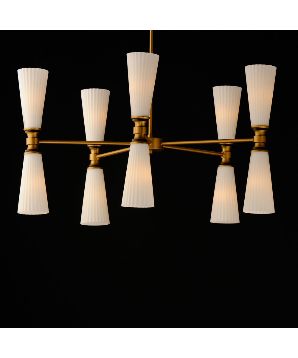 Krevat 10-Light Chandelier Black / Natural Aged Brass