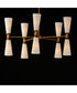 Krevat 10-Light Chandelier Black / Natural Aged Brass