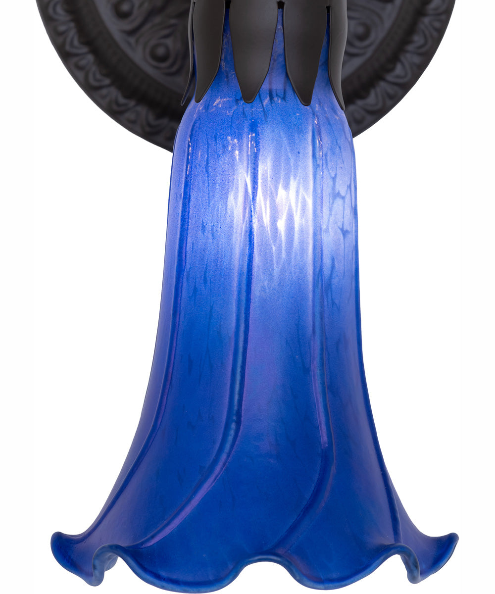 5.5" Wide Blue Tiffany Pond Lily Wall Sconce