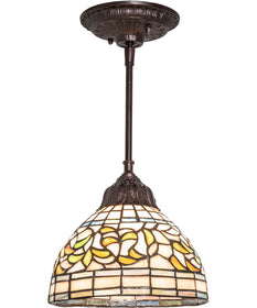 8" Wide Tiffany Turning Leaf Mini Pendant