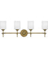 Aria Extra Large 4-light Bath Light Weathered Brass